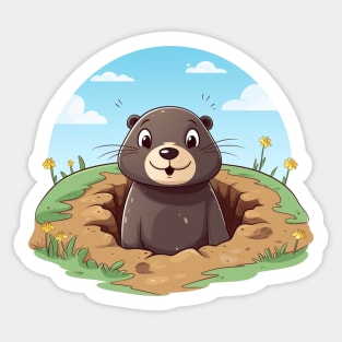 Cute mole peeked Sticker